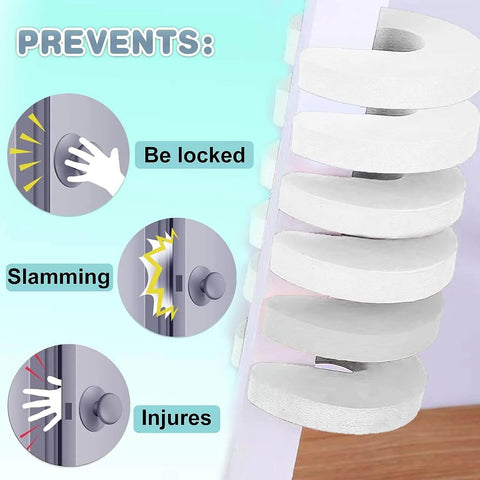 Door Pinch Guard For Kids And Pets, Soft Foam Baby Proof Door Stopper Keeps Little Fingers Safe, Prevents Door Slams And Finger Injuries, Easy To Install, Won't Scratch Doors, Ideal For Homes, Apartments And Childproof Rooms.