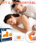 Soft Foam Ear Plugs For Sleeping And Travel, 200 Pairs With 32dB NRR, couple sleeping with ear plugs and product packaging