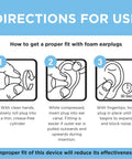 Instructions for fitting Soft Foam Noise Canceling Earplugs For Concerts And Sleep, 33 dB Hearing Protection