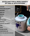Soft Set Pipe Thread Sealant For Metal And Plastic Non Hardened Paste With Brush Cap Quarter Pint For Leak Proof Drip Resistant High Temperature Tolerance To 600 Fahrenheit Works On Brass Copper Stainless Steel Aluminum Made In USA By Gasoila, shown with brush applicator in hand.