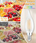Soft White 2700K Dimmable E12 LED Bulbs 60W Equivalent Frosted Glass For Chandeliers CRI 90 vibrant color comparison image