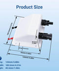No-Fuss Solar Cable Entry Gland With IP68 UV-Resistant Dual Cable Housing, white, product dimensions displayed.
