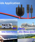 Solar Cable Entry Gland Kit With 10 Ft 10 AWG Extension Cable Through Roof For RV Waterproof MC4 Junction Box Housing