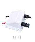 No-Fuss Solar Cable Entry Gland With IP68 UV-Resistant Dual Cable Housing for RV Boat Camper and Van Projects, white gland with screws