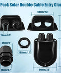 Two Pack Weather Resistant Solar Cable Entry Gland Dual Cable Entry Housing For All Types 3mm2 To 10mm2 RV Caravan Marine