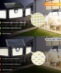Three Head Outdoor Solar Flood Lights With Motion Sensor And 270 Degree Wide Coverage 2500 Lumens IP65 Weatherproof for driveways and patios