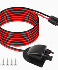 Solar Cable Entry Gland Kit With 10 Ft 10 AWG Extension Cable Through Roof For RV Waterproof MC4 Junction Box Housing Fits Boat Camper Van UV Resistant ABS Housing DIY Friendly Install Durable Outdoor Solar Connectors with screws and connectors