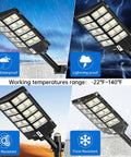 Crazy Bright Solar Street Light With Motion Sensor Dusk To Dawn Outdoor Flood Lamp 520000LM 6500K waterproof