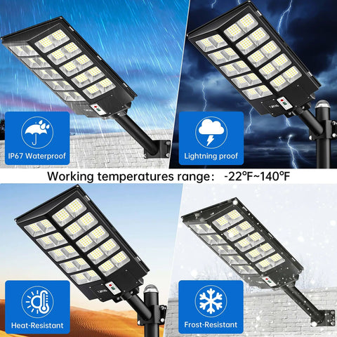 Crazy Bright Solar Street Light With Motion Sensor Dusk To Dawn Outdoor Flood Lamp 520000LM 6500K waterproof