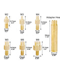 Pro Heat Set Soldering Tips Kit for Easy Heat Set Inserts in 3D Printing, brass tips and adapter for M2 to M8 thread inserts
