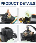 Durable Solenoid Starter Relay for 50cc to 250cc ATVs, dirt bikes, and go-karts with wiring and connection details