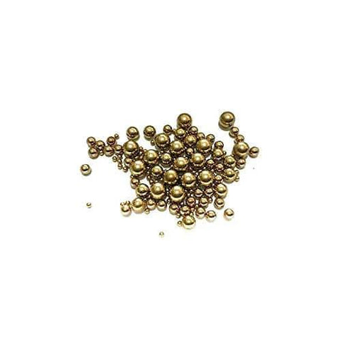1000-Pack 0.8mm Solid Brass Balls for Electric Switches Machine Precise Copper Ball, mixed sizes of brass balls on white background.