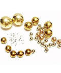 1000-Pack 0.8mm Solid Brass Balls for Electric Switches Machine Precise Copper Ball in various sizes scattered on white background