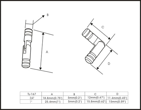 Technical drawing of Solid Brass Invisible Barrel Hinge for Jewelry Box and Pencil Box 18mm by 5mm Black Finish with dimensions.