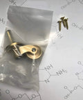 Solid Brass Caster Set With 25mm Wheels, 360 Degree Swivel, Screw Mount Fittings, in packaging with screws on the side