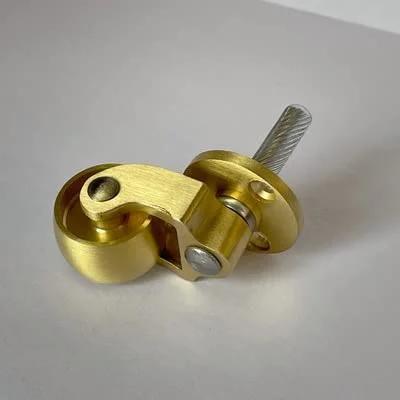 Solid Brass Caster Set With 25mm Wheels, 360 Degree Swivel, Screw Mount Fittings, Quiet Smooth Rolling, single caster