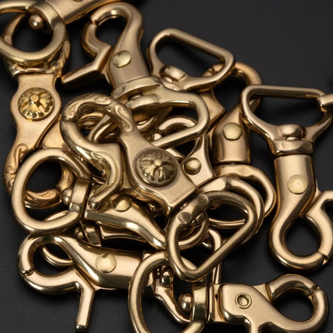 Solid Brass Trigger Snap Hooks Swivel Lobster Clasps For Straps Bags Belting Leathercraft Heavy Duty Clips Precision Cast