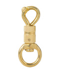 Solid Brass Panic Snap 1-1/8 Inch By 4-1/4 Inch Quick Release With Round Swivel Eye And Twist Body Heavy Duty Durable Hardware