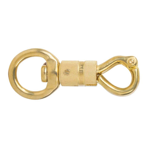 Solid Brass Panic Snap 1-1/8 Inch By 4-1/4 Inch Quick Release With Round Swivel Eye And Twist Body for secure applications