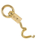 Solid Brass Panic Snap 1-1/8 Inch By 4-1/4 Inch Quick Release with round swivel eye and twist body, heavy-duty hardware.