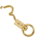 Solid Brass Panic Snap 1-1/8 Inch By 4-1/4 Inch Quick Release With Round Swivel Eye shown in side view