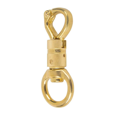 Solid Brass Panic Snap 1-1/8 Inch By 4-1/4 Inch Quick Release With Round Swivel Eye And Twist Body, heavy duty hardware