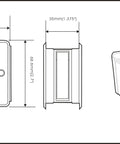 Technical drawing of Solid Brass Sliding Door Pull For Passage Doors Pocket Door Hardware In Polished Brass Finish, 4 Pack With Mounting Hardware And Installation Instructions, Dimensions 2-3/4 In Long, 2-1/2 In Wide, 1-3/8 In Deep, Made In Taiwan, showing multiple views of the product.