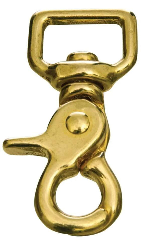 Solid Brass Trigger Snap With Square Swivel Eye Heavy Duty Zinc Plated Clip For Tack Dog Leash Rope Horse Tack Farm Pet Backpack Hardware Home Use Multipurpose Outdoor Hardware For Tack Gear And Farm Applications Three Quarters Inch 1 Pack
