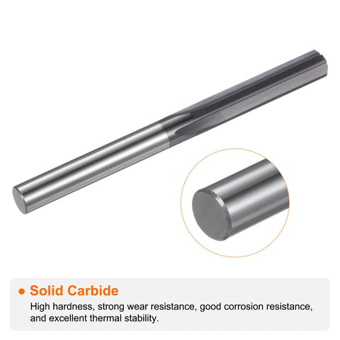 Carbide Chucking Reamer 0.186 Inch Diameter Straight Flute Straight Shank Uncoated Solid Carbide Reamer For Metal Lathe And CNC Machining Centers Workhorse Precision HARFINGTON