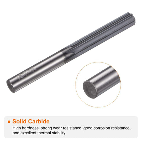 Carbide Chucking Reamer 0.255 Inch Diameter 6.47mm Straight Flute Straight Shank For Metal Lathes CNC Machining Centers Black HARFINGTON Premium Solid Carbide High Precision Tool For Accurate Drilling And Finishing