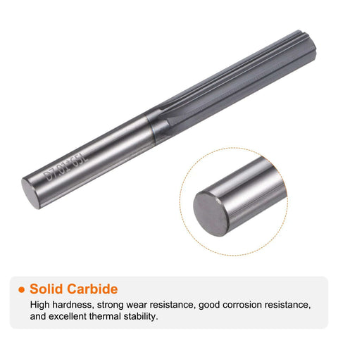 Solid Carbide Chucking Reamer 0.276 Inch Diameter Straight Flute with Straight Shank for Metalworking Pros Lathes CNC Machining Centers and Milling Machines Uncoated Black Finish