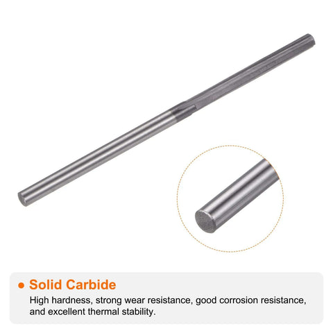 Carbide Chucking Reamer 0.093 Inch Straight Flute Straight Shank For Metalworking, Lathes, And CNC Machining Centers, Solid Carbide, Uncoated