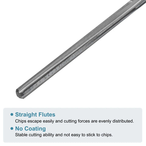 Close-up of Chucking Reamer Pro Grade 1.8mm H7 Solid Carbide Lathe Tool with 4 straight flutes, shown from side view.