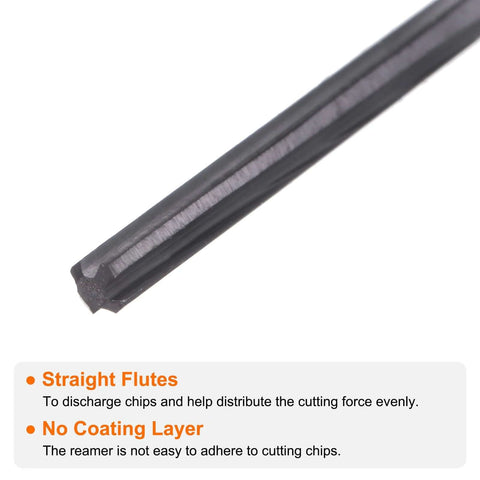 Carbide Chucking Reamer 0.093 Inch Straight Flute Straight Shank for Metalworking, close-up of flute details, solid carbide.