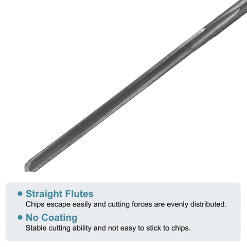 Chucking Reamer 1mm H7 Solid Carbide Lathe Machine Reamer with 3 straight flutes and straight shank shown close-up