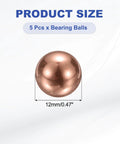 Solid Copper Bearing Balls 12mm Diameter Set Of 5 With G200 Precision For Machinery Automotive And DIY Projects Made From Corrosion Resistant T2 Copper By uxcell