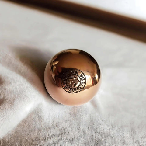 3 inches Copper Ball on fabric, ideal for meditation and energy work, with embossed logo. Copper Metal Ball, Bring Integrity and Clear Thinking with Natural Energy and Meditation Crytal Sphare, Get Mental Agility Grounding Movement Therapy.