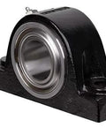 Solid-Housed Pillow Block Spherical Roller Bearing 3-7/16 Inch, Link-Belt PEB22455H, Cast Iron Housing, Industrial Grade
