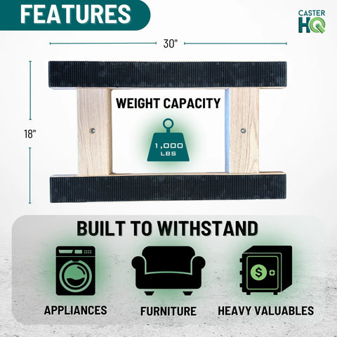 American Made Solid Oak H Frame Furniture Dolly For Moving Heavy Loads 18 By 30 Inches With Non Slip Grip Display
