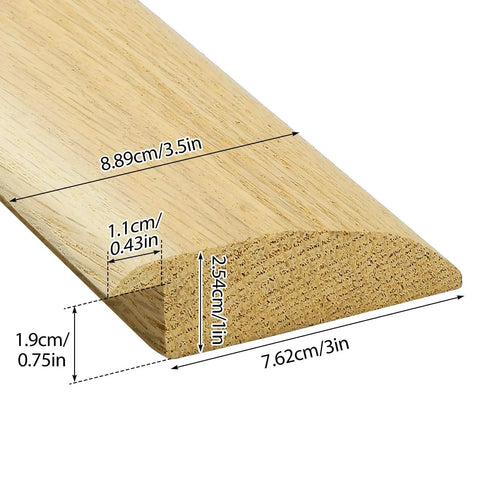 Solid Red Oak Interior Threshold dimensions diagram with detailed measurements