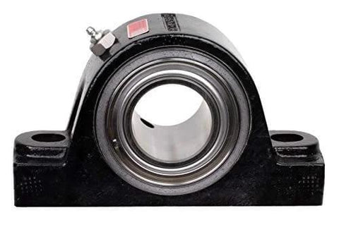 Front view of Durable Heavy Duty Solid Housed Pillow Block Spherical Roller Bearing with Interchangeable Cast Iron Housing and Sealed Design