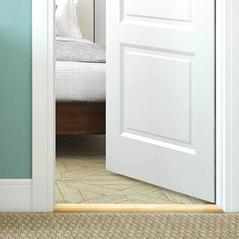 Solid Red Oak Interior Threshold Wood Oak Threshold Transition Overlap Threshold Doorways Reducer Threshold in a bedroom doorway