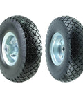 Kf4003 twin pack 10-inch solid rubber tire wheels replacement 3.00-4 tires wheels flat free with 5/8" bearings