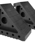 Solid Rubber Wheel Chocks 8 By 4 By 6 Inches 2 Pack With Built In Handle All Weather Non Slip Pads