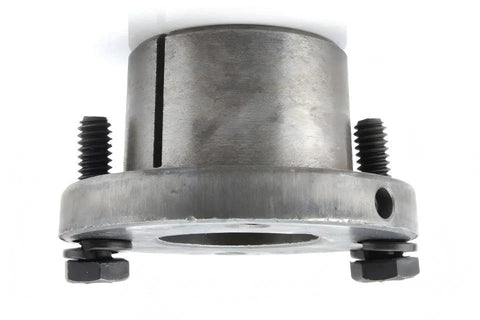 Solid steel H bushing for durable 4 inch cast iron dual groove pulley, 1-3/8 inch shaft support for secure, wobble-free drive.