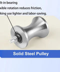 Solid steel pulley with built-in bearing, showcasing flexible rotation for smoother pulling, used in Industrial Cable Pulley Sheave projects.