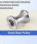 Industrial Cable Pulley Sheave With Anchor Shackle For Large Scale Laying, heavy-duty steel sheave, side view with dimensions 3.9'' x 6.3''
