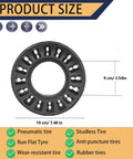Dimensions of 200x50 Solid Tire, shown with features like anti-puncture and wear resistance.