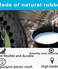 Image of Solid Tires 8.5x2 Inches for Electric Scooter showing natural rubber, durability features, and rubber sap collection.