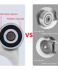 Comparison of bearing designs in 2 Wheel Trolley Assembly Rollers with Bearing Design and Set Screw Clearance Built for 1-5/8 Inch Strut Channels